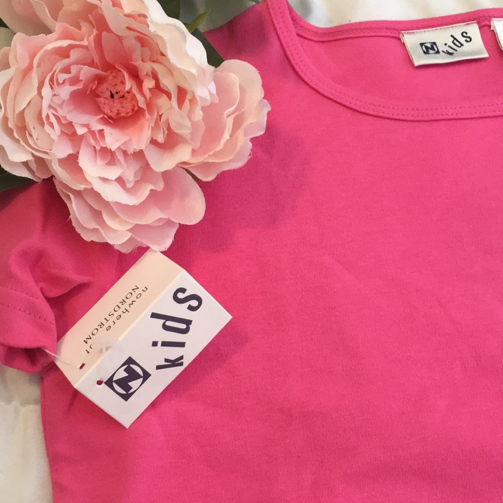 NWT Solid Bold Preppy Pink Nordstrom Kids Top 💖NEW Vibrant Pink Must Have